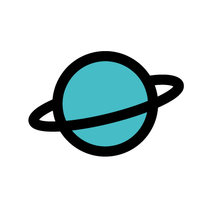 Planet icon to signify ruling planet as Uranus