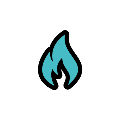 Flame icon to signify fire quality